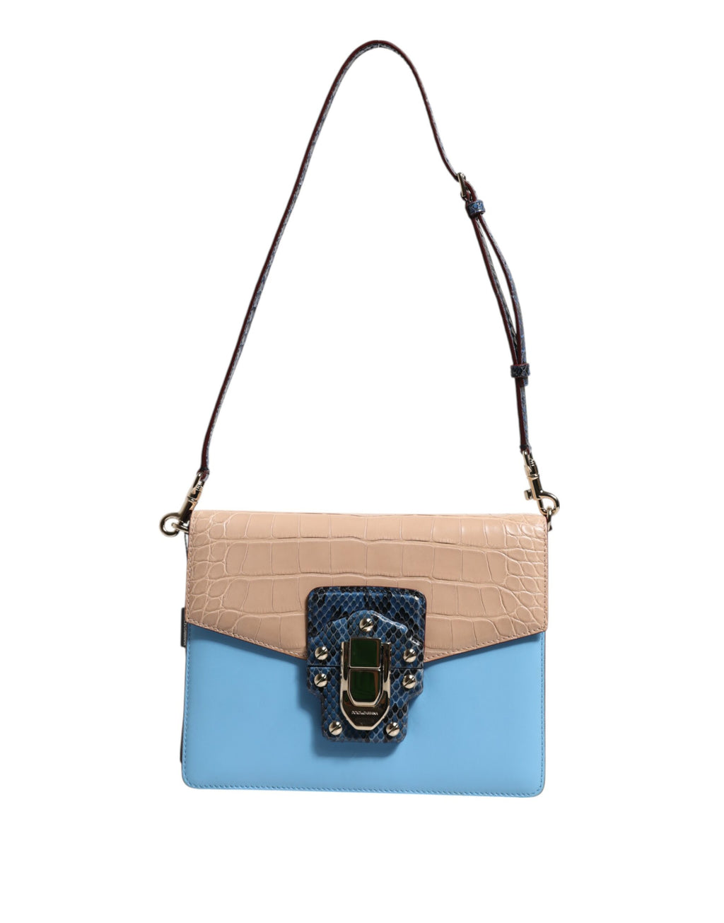 Blue Beige Exotic Leather LUCIA Crossbody Bag