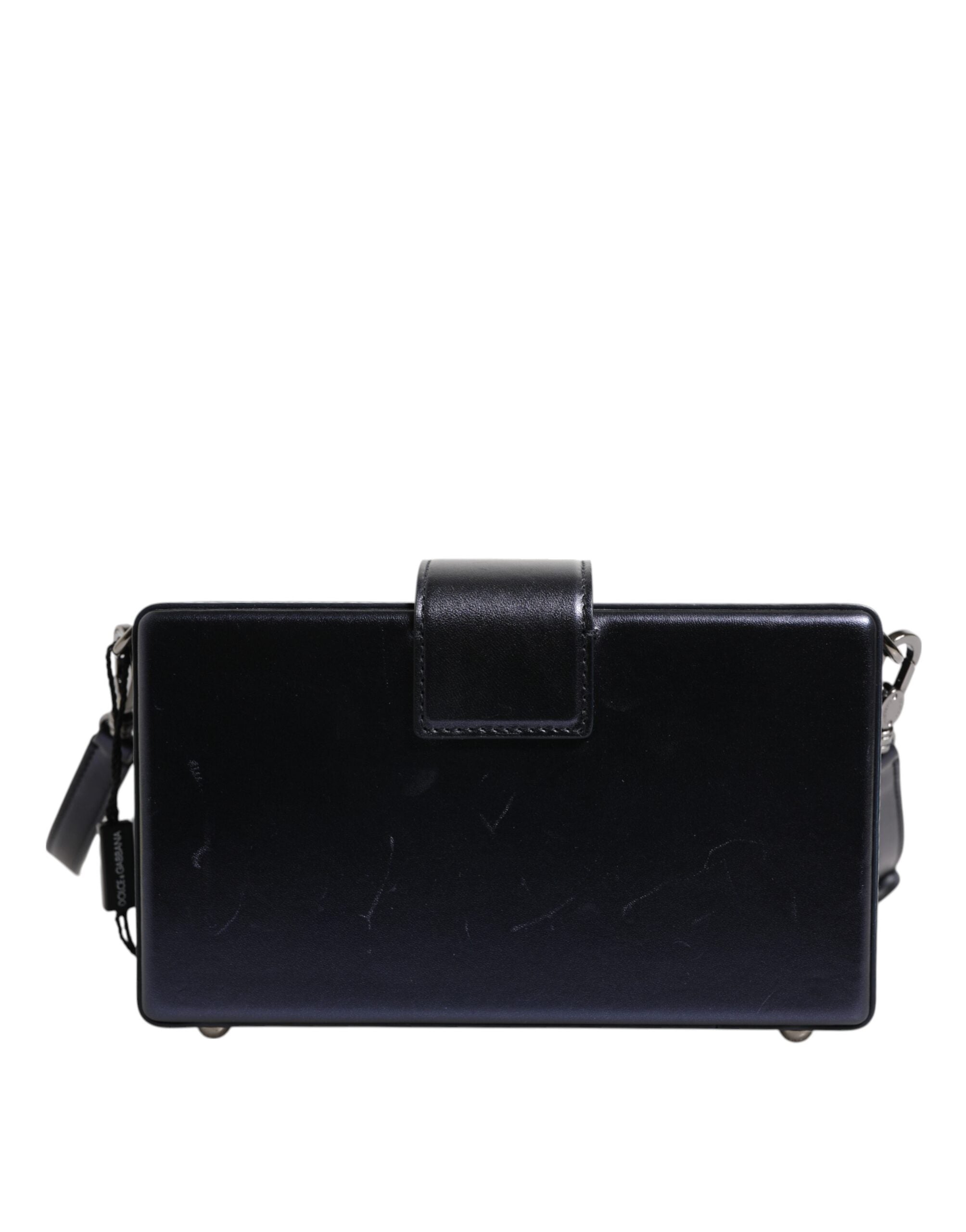 Blue DG BOX Lambskin Leather Crossbody Strap Bag