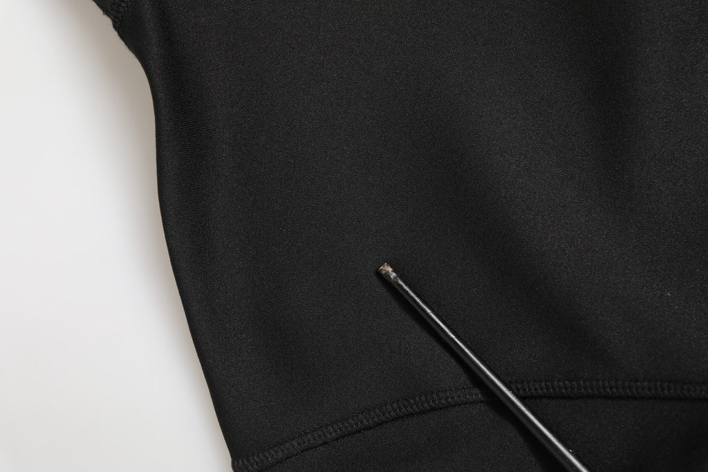 Black Polyester Turtleneck Pullover Sweater