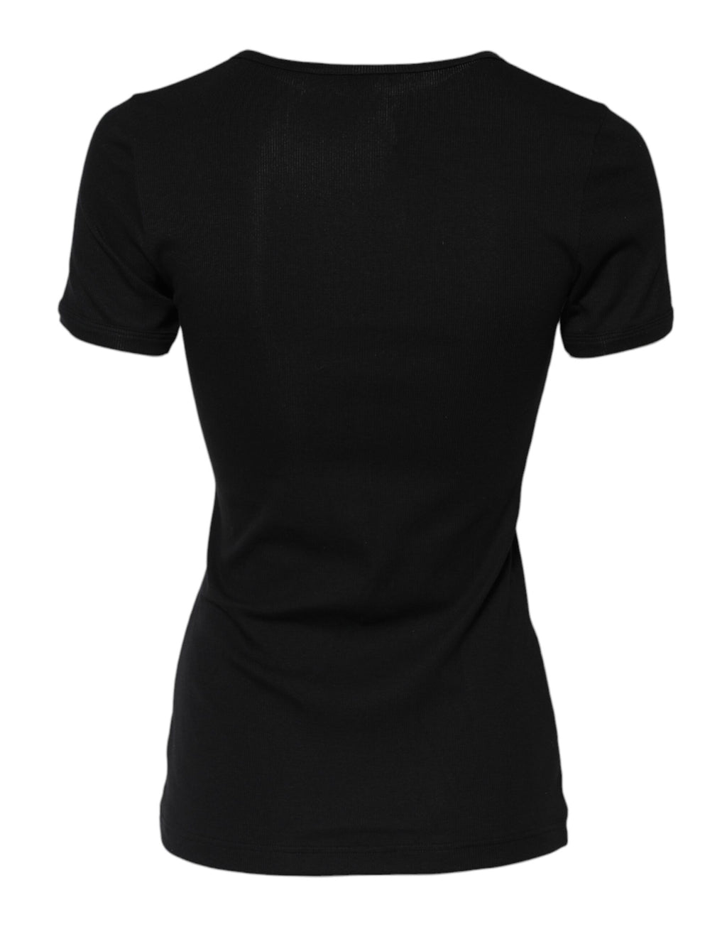 Black Cotton Henley Short Sleeves Top T-shirt