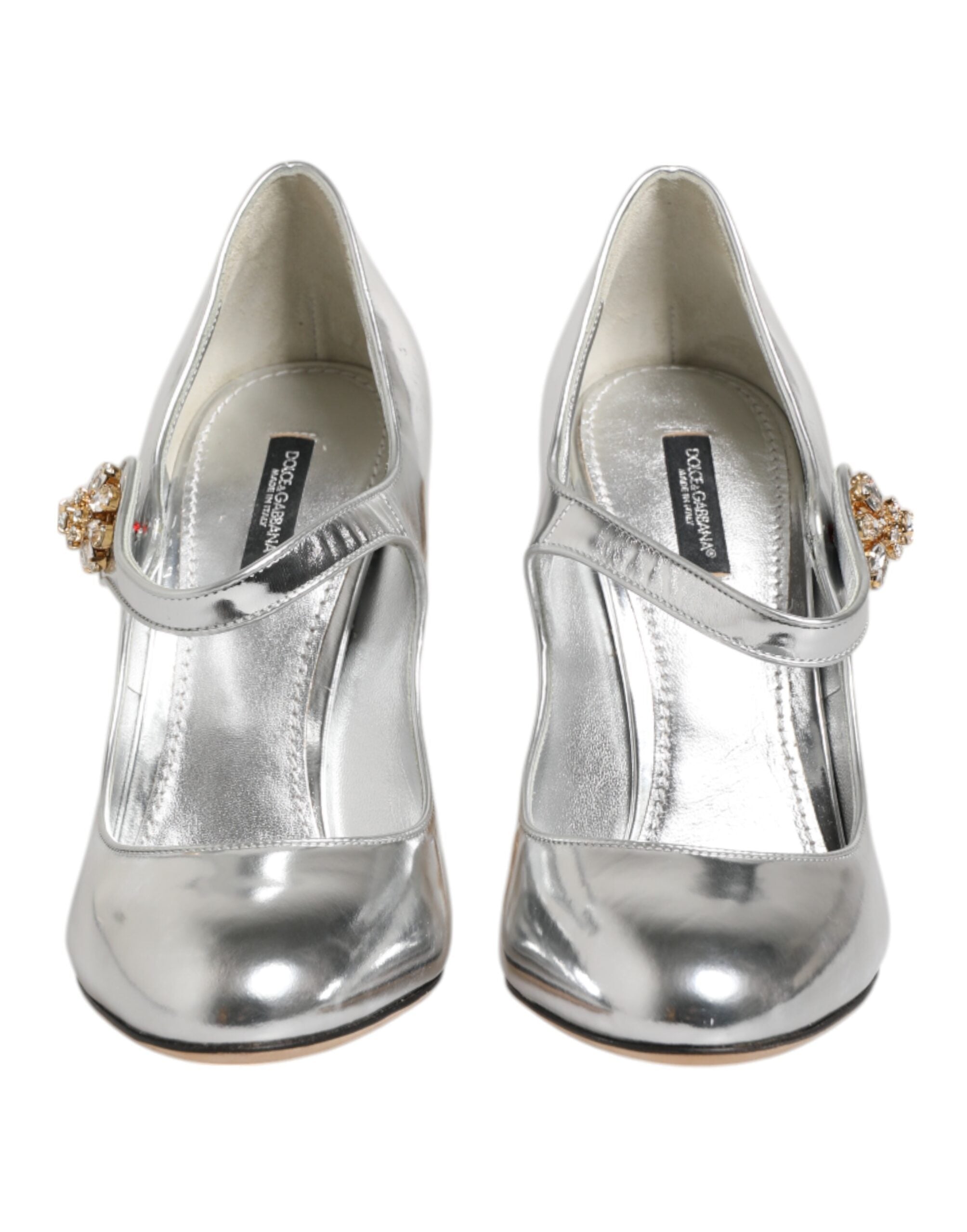 Silver Chandelier Sculpted Heel Mary Jane Pump Shoes