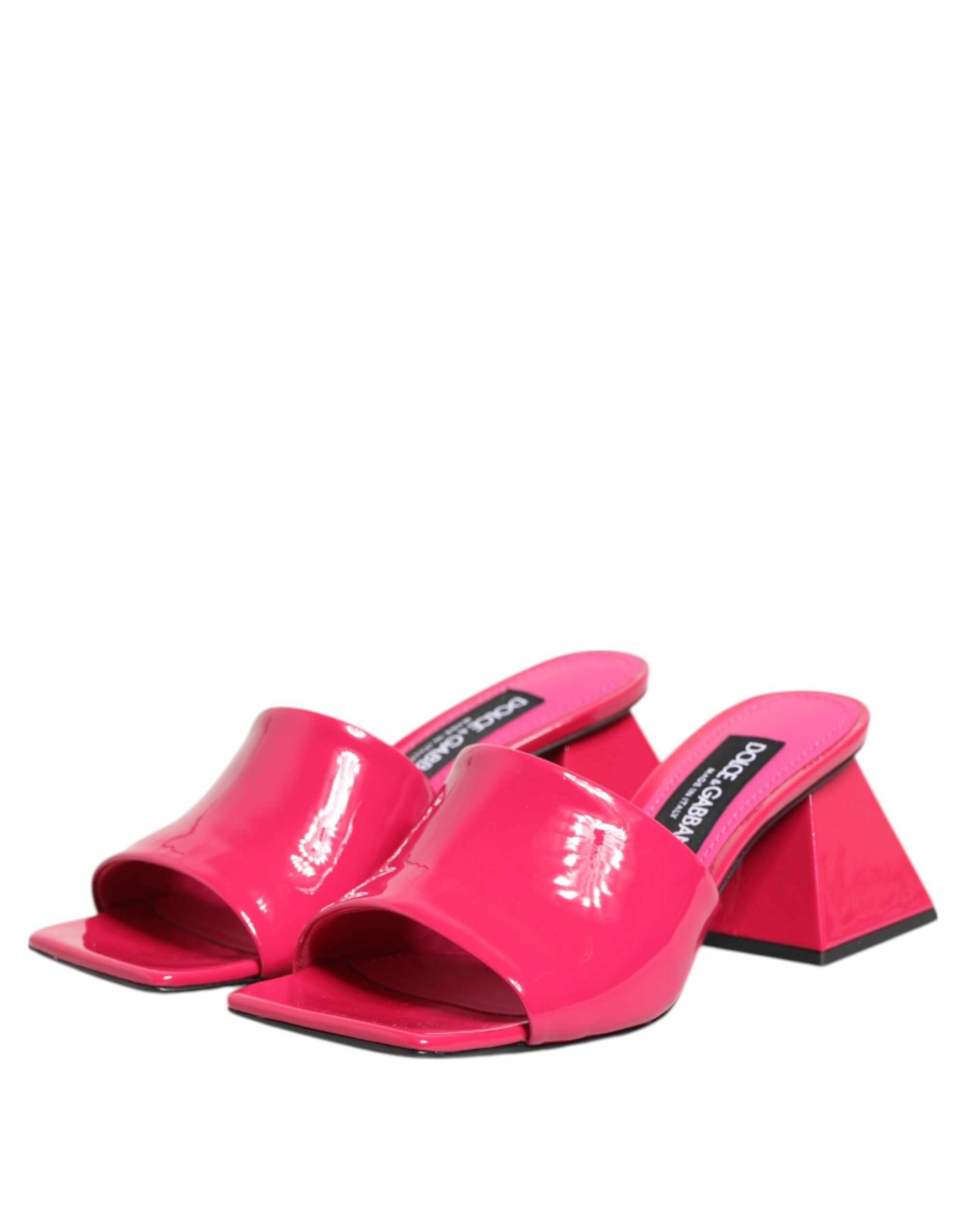 Pink Open Toe Block Heel Mules Sandals Shoes