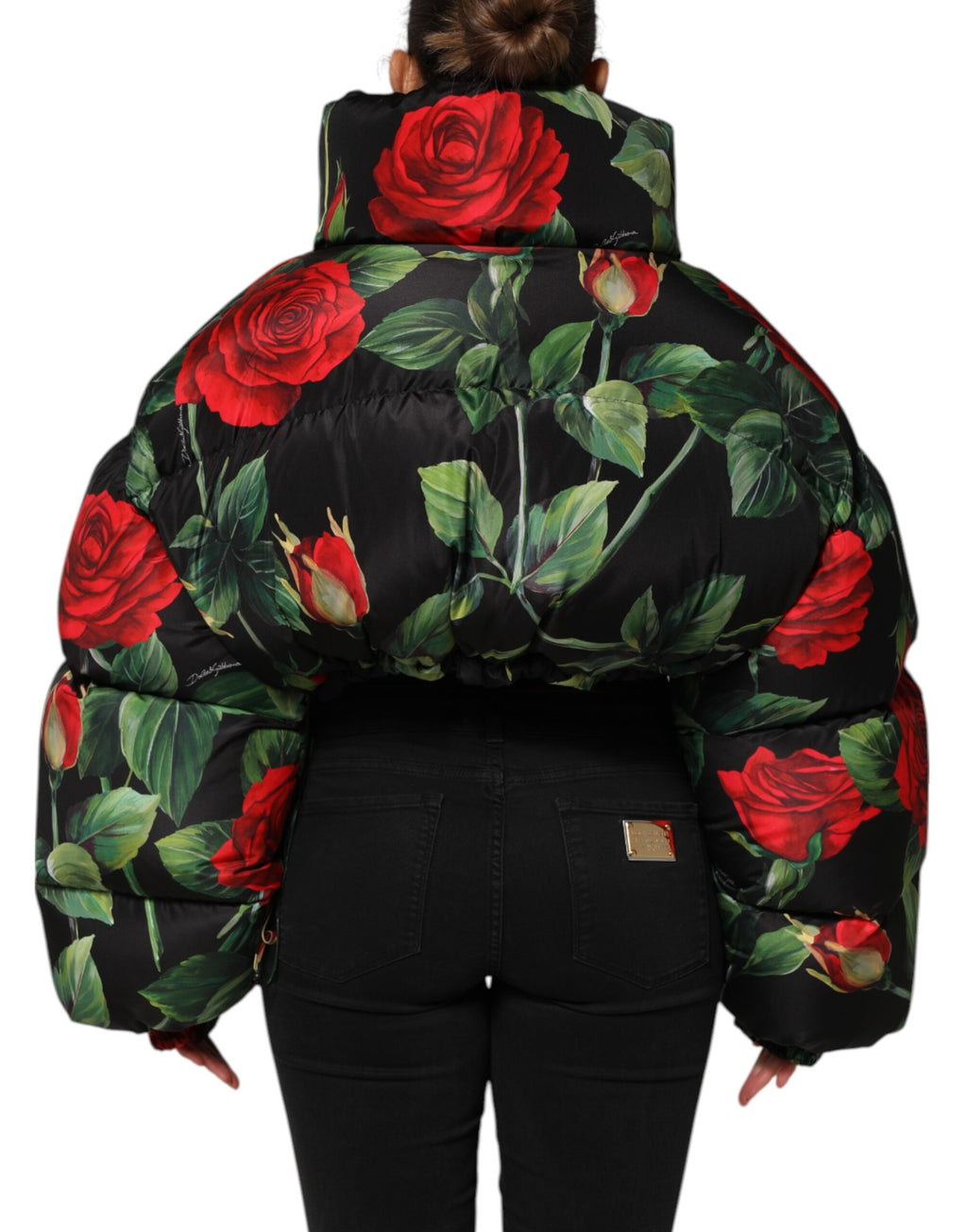 Multicolor Floral Puffer Coat Full Zip Jacket