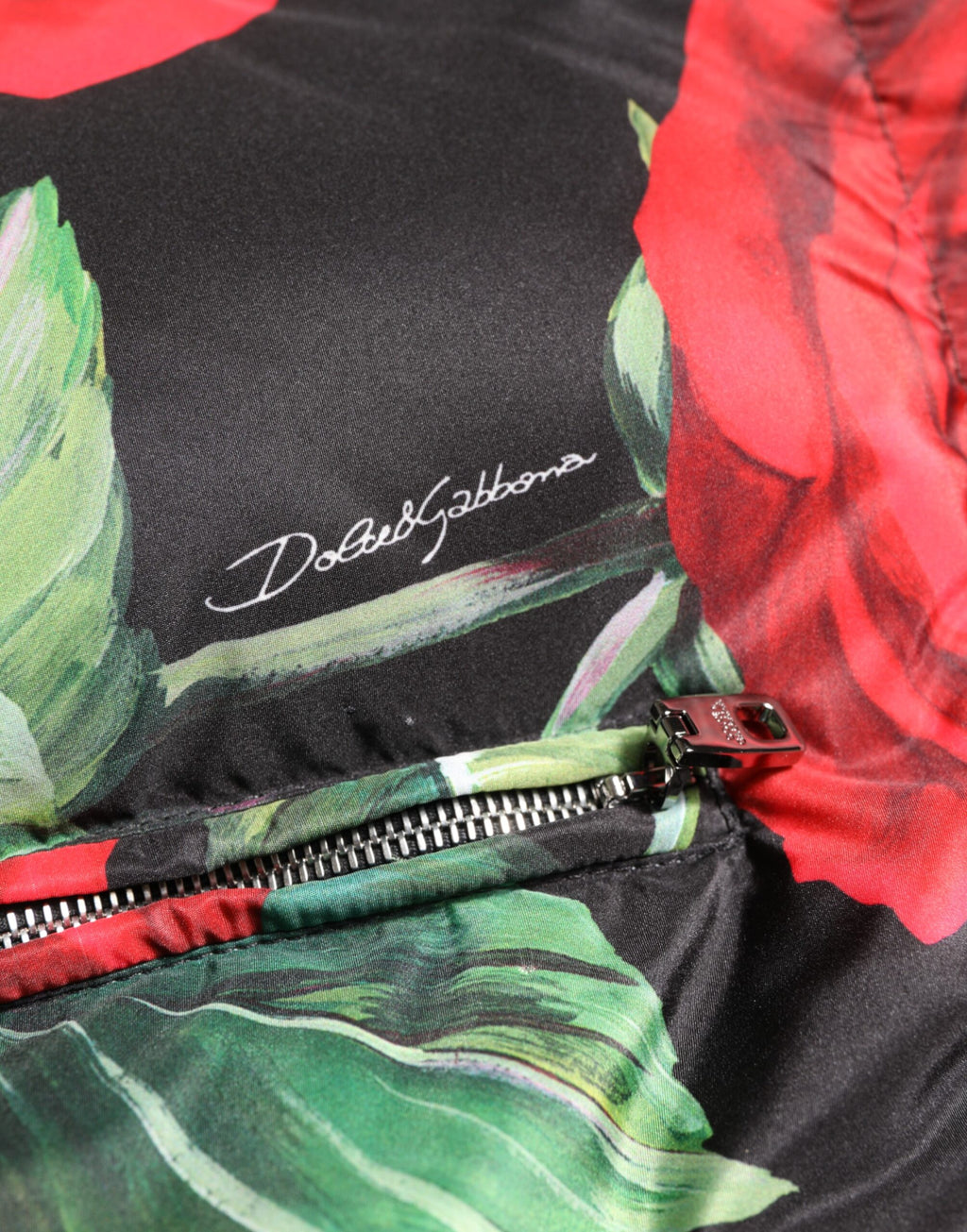 Multicolor Floral Puffer Coat Full Zip Jacket