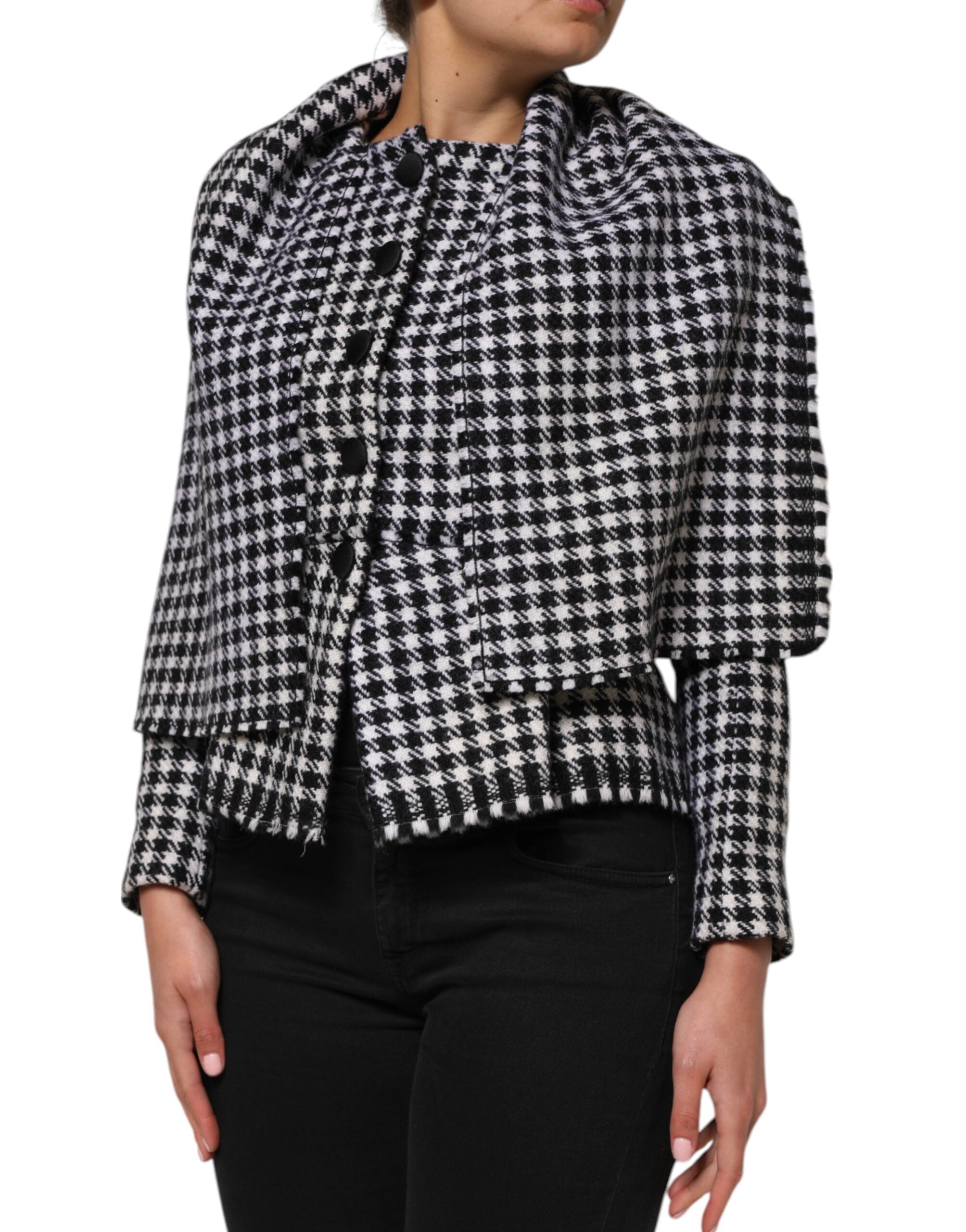 Multicolor Wool Monochrome Patterned Jacket