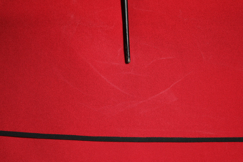 Red Viscose Stretch Slit Sheath Midi Dress