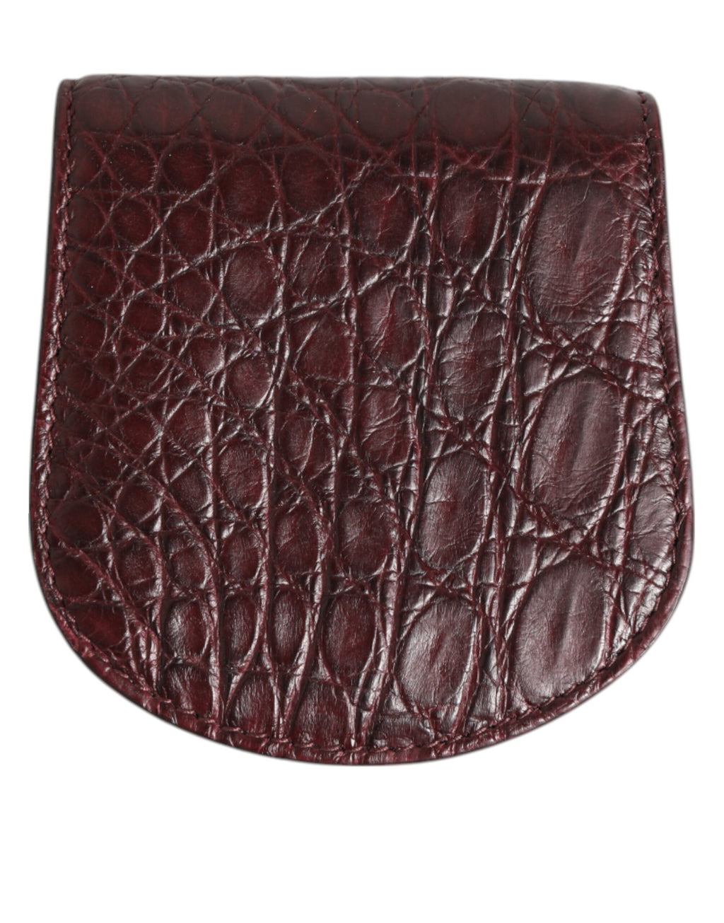 Burgundy Exotic Skin Coin Condom Case Holder Pocket Wallet
