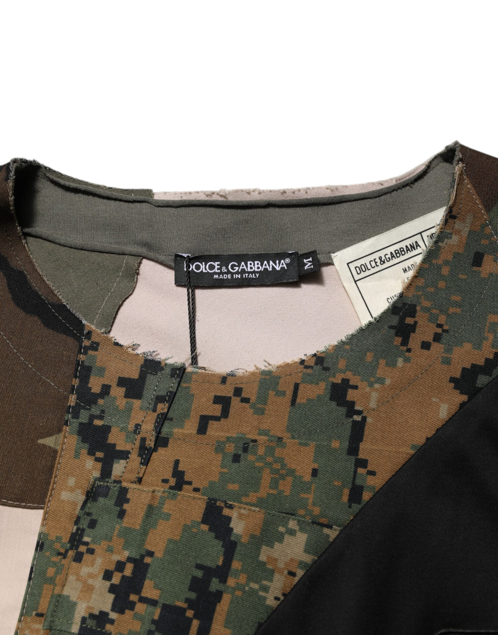 Multicolor Patchwork Cotton CrewNeck  T-shirt