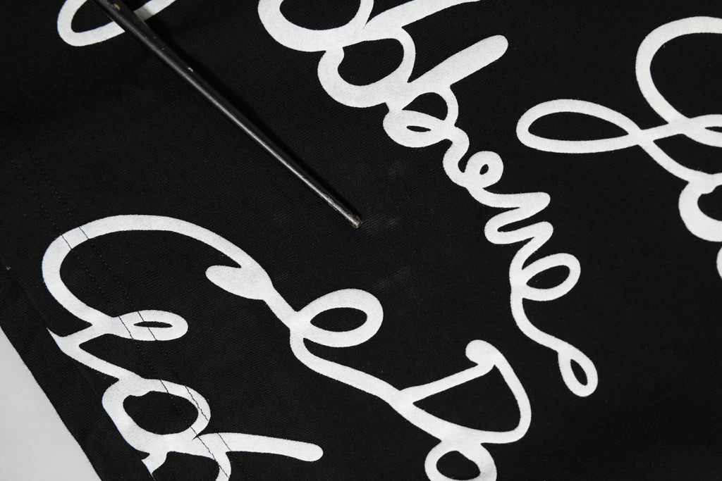 Black Logo Print Cotton Crew Neck T-shirt