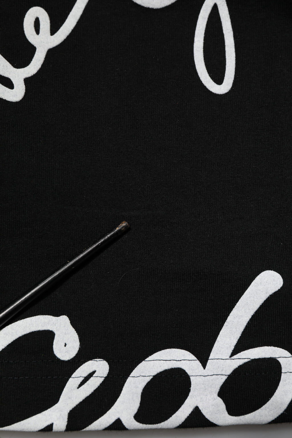 Black Logo Print Cotton Crew Neck  T-shirt