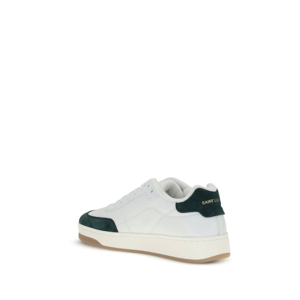 Saint Laurent White Calf Leather Bos Taurus Low Top Sneakers