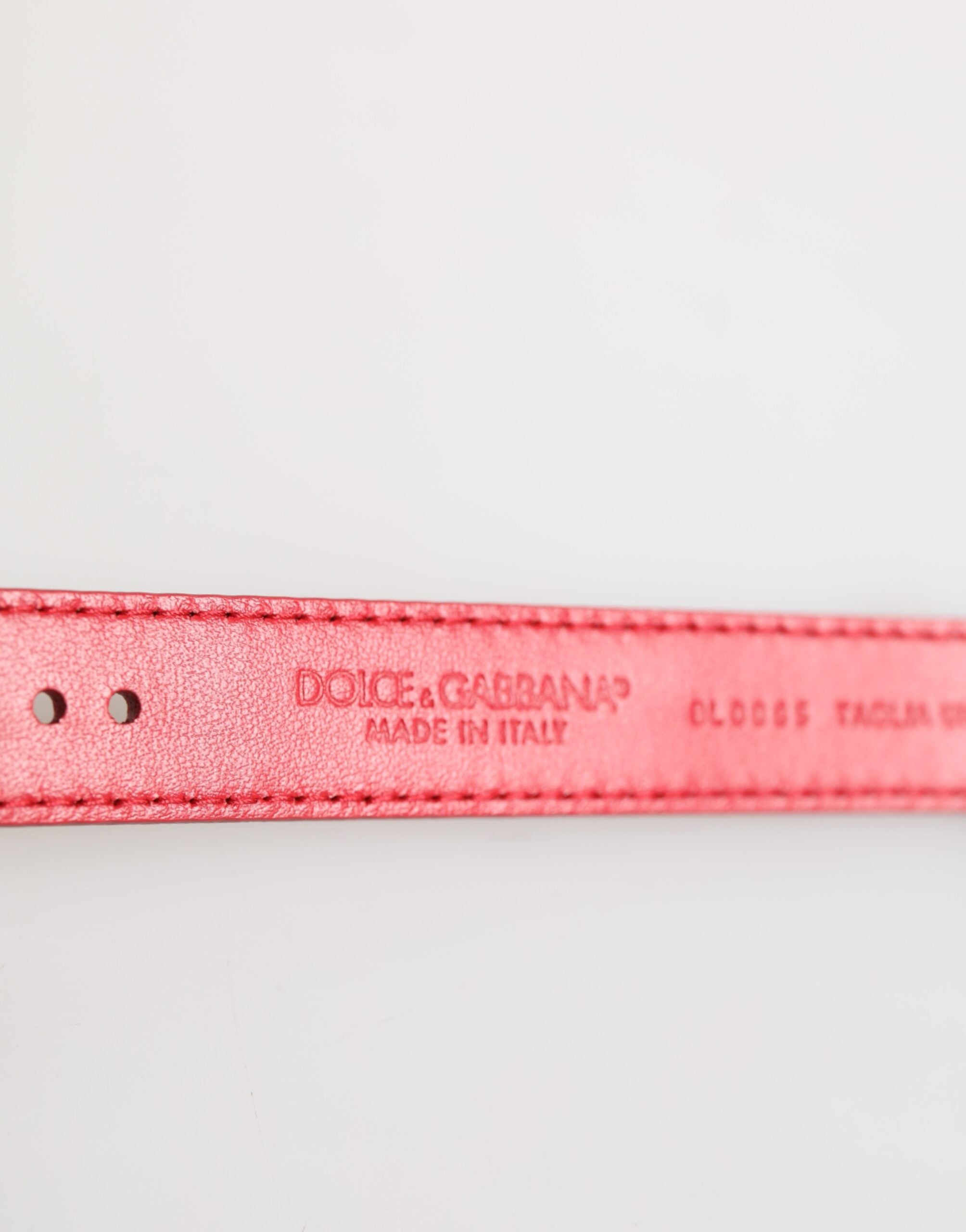 Red Exotic Leather Gold Tone Metal Buckle Women Armband