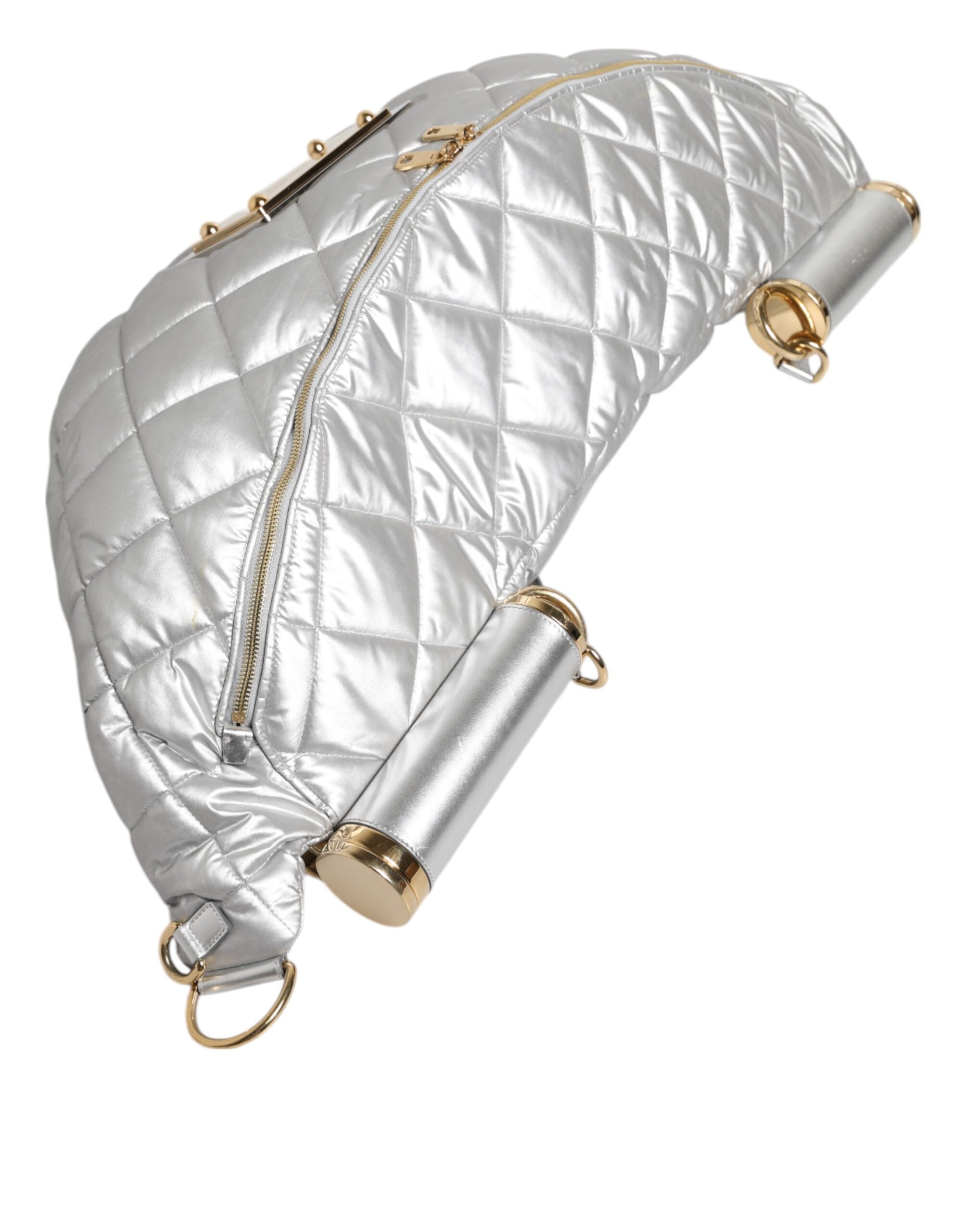 Silver Quilted Filled Crossbody Shoulder Bag SICILY Bag