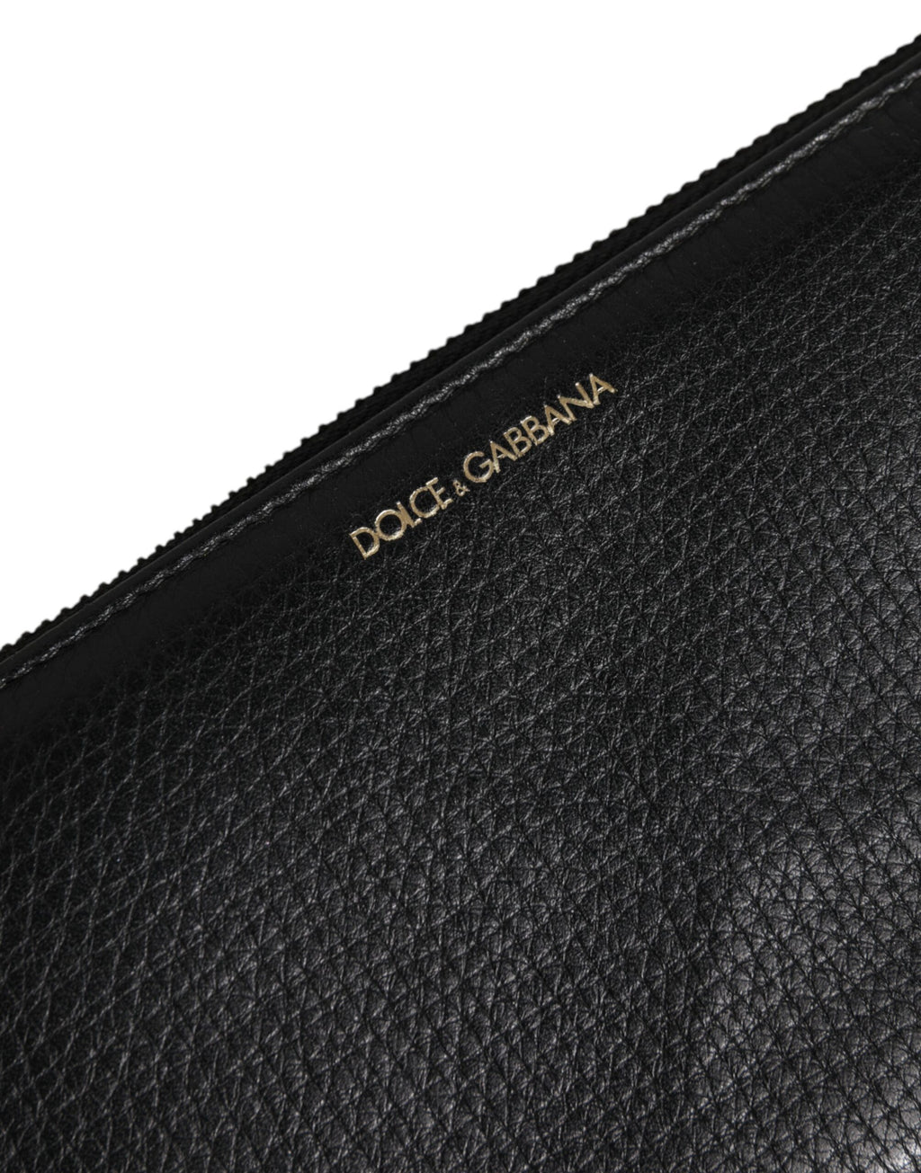 Black Calfskin Leather Logo Zip Around Continental Wallet
