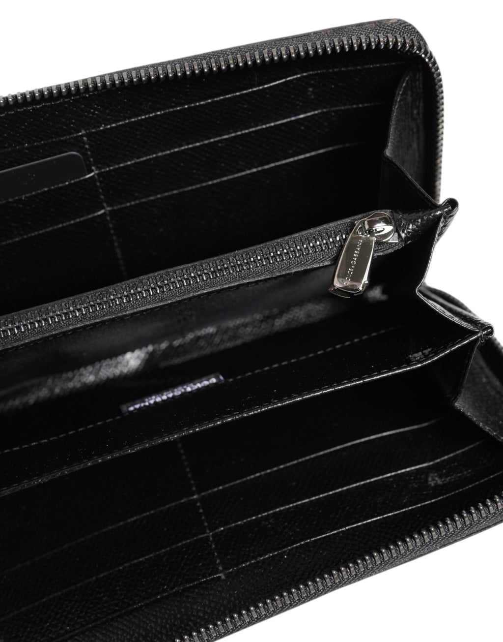 Black Gray Leopard Leather Zip Around Continental Wallet