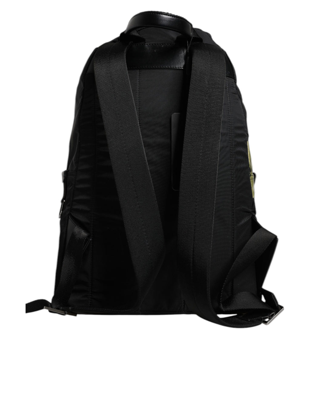 Black Logo Tape Polyamide School Travel Backpack Men Bag