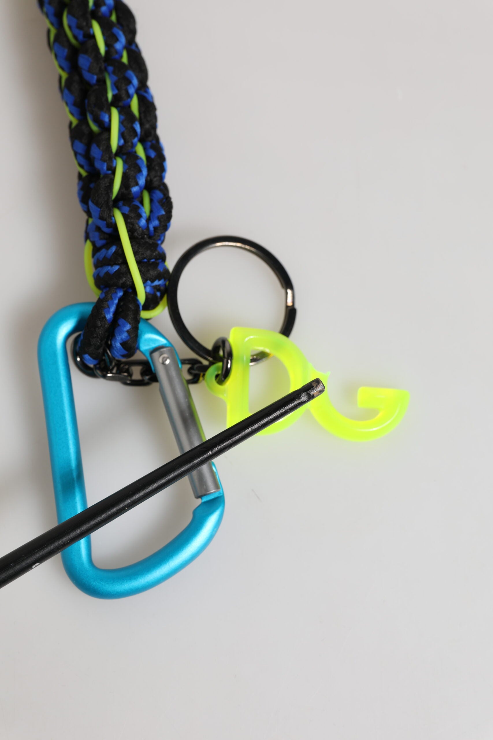 Multicolor Polyester Tape String DG Logo Keychain Keyring