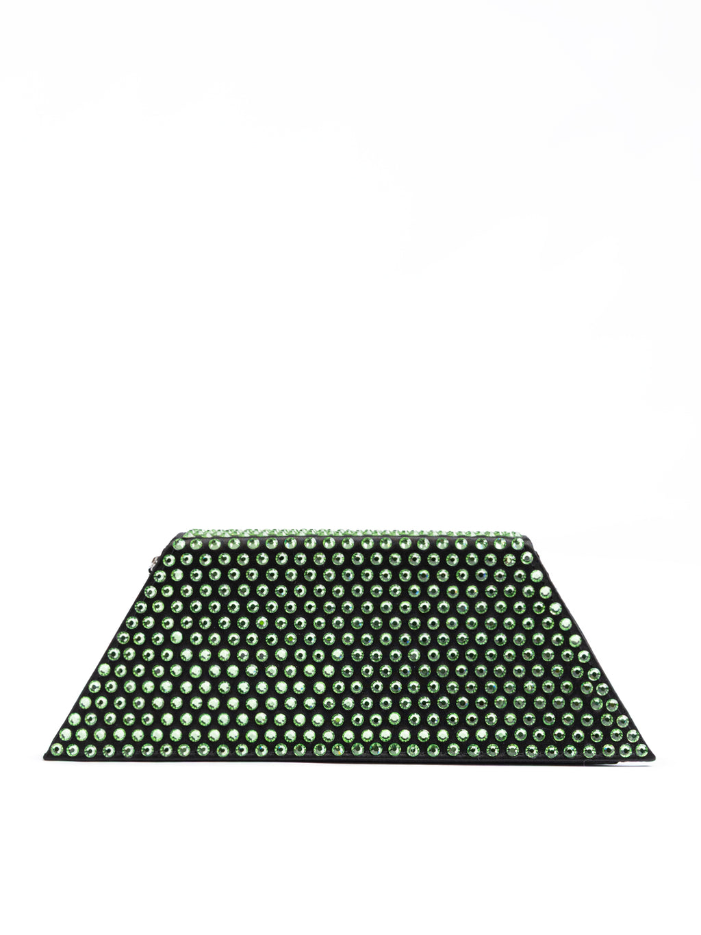 Mini Black Satin And Green Crystals Shoulder Bag