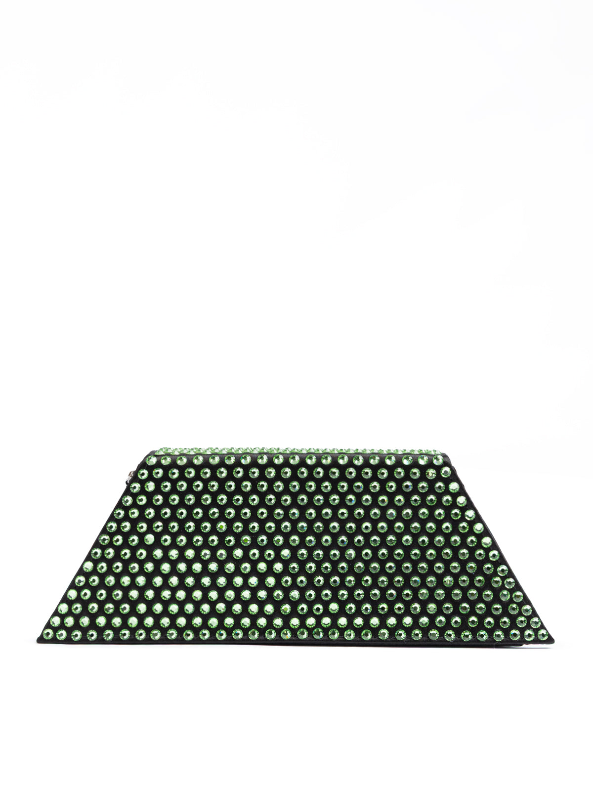 Mini Black Satin And Green Crystals Shoulder Bag