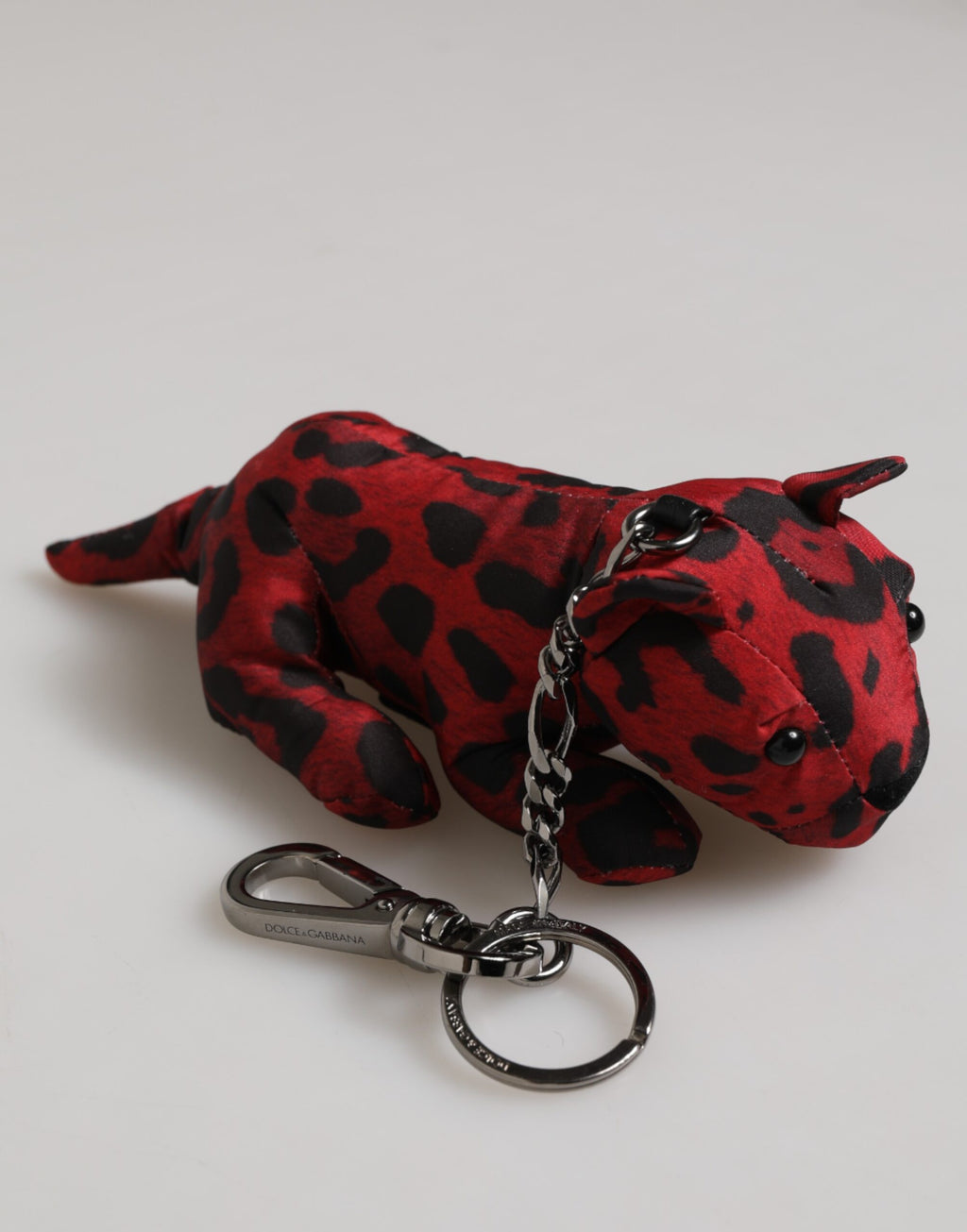 Red Black Polyester Animal Silhouette Keychain Keyring
