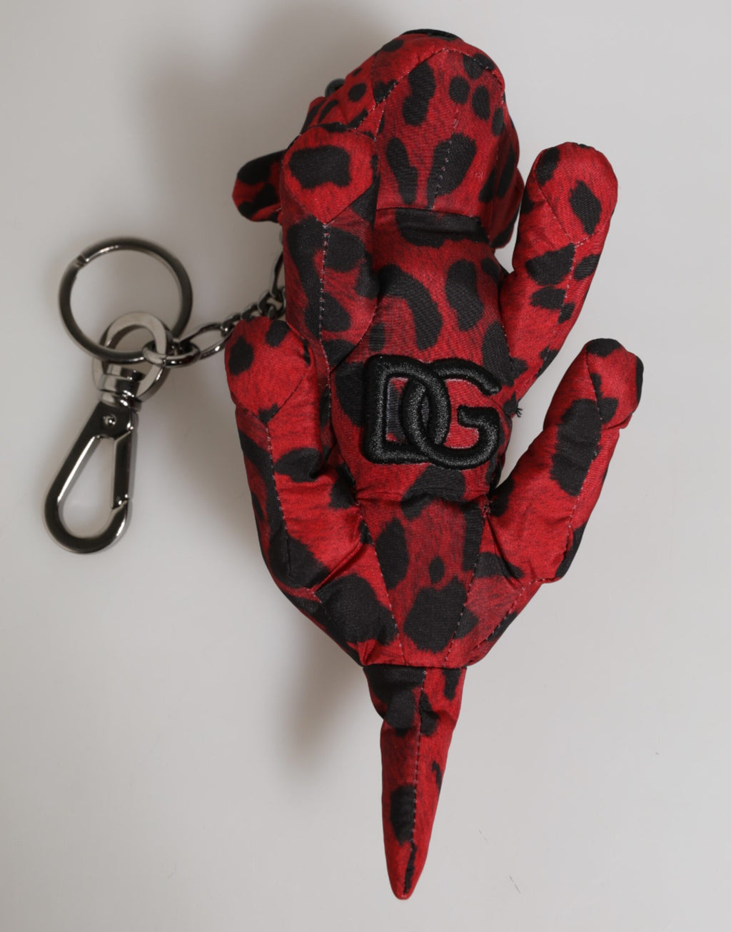 Red Black Polyester Animal Silhouette Keychain Keyring