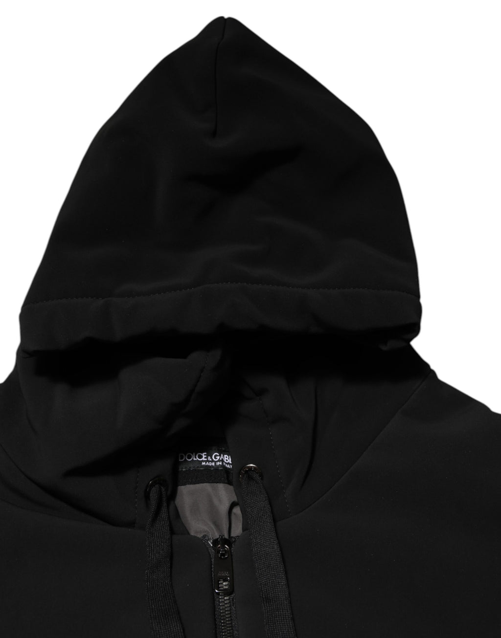 Black Cotton Quilted Studded Sleeve Hoodie Jacket