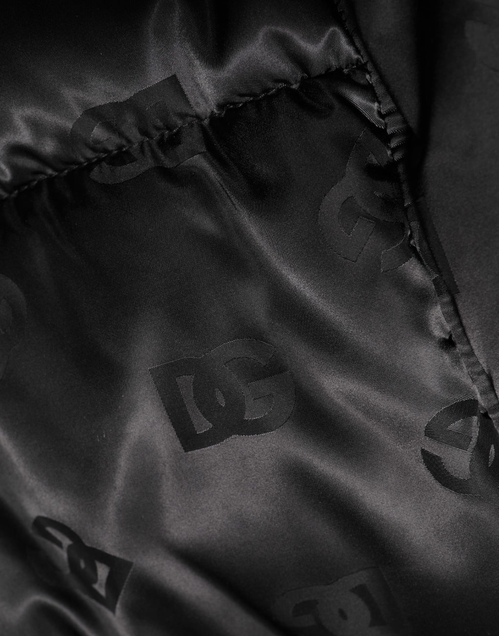 Black Monogram Logo Puffer Nylon Hooded Jacket