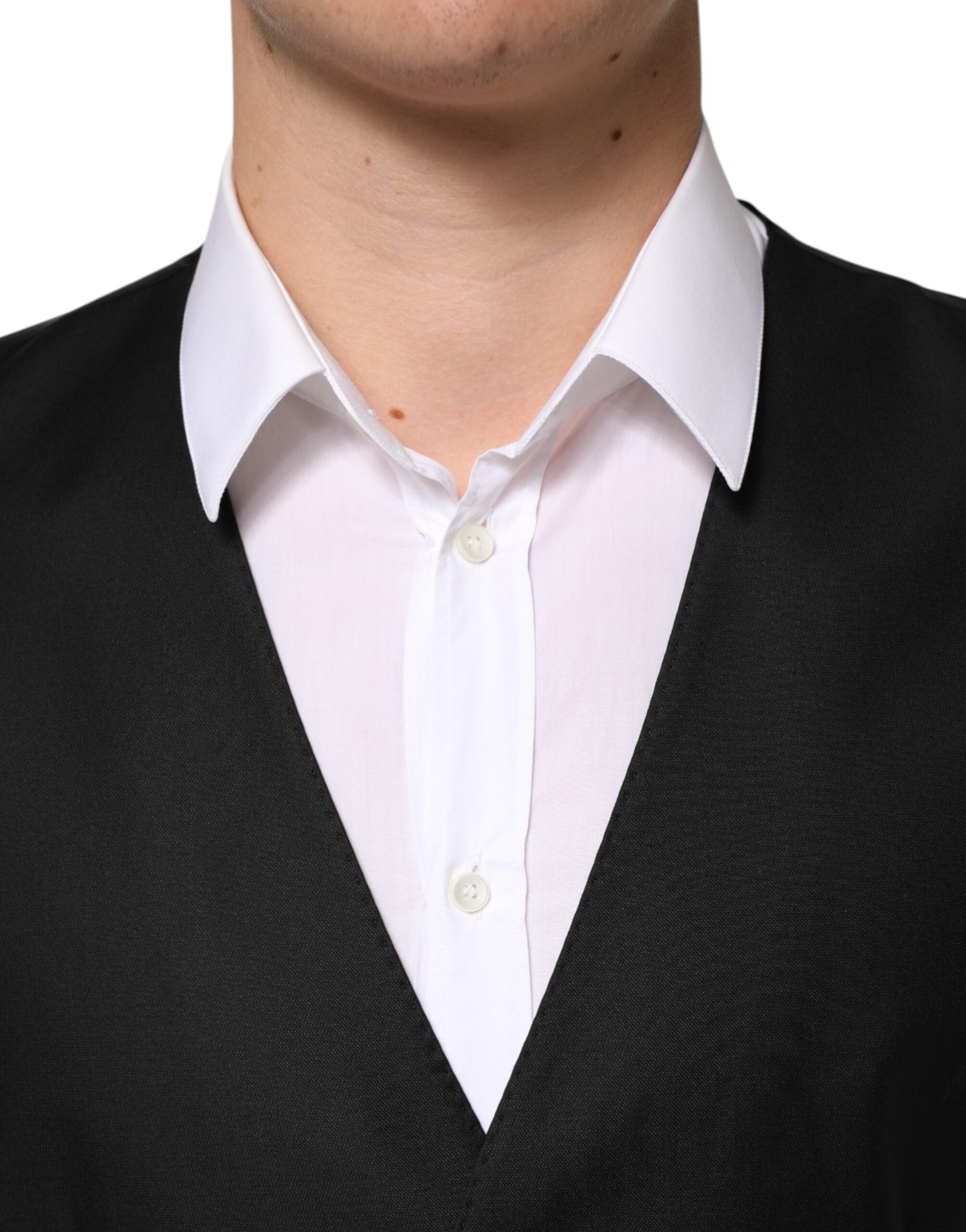 Black Wool Dress Formal Men Waistcoat Vest