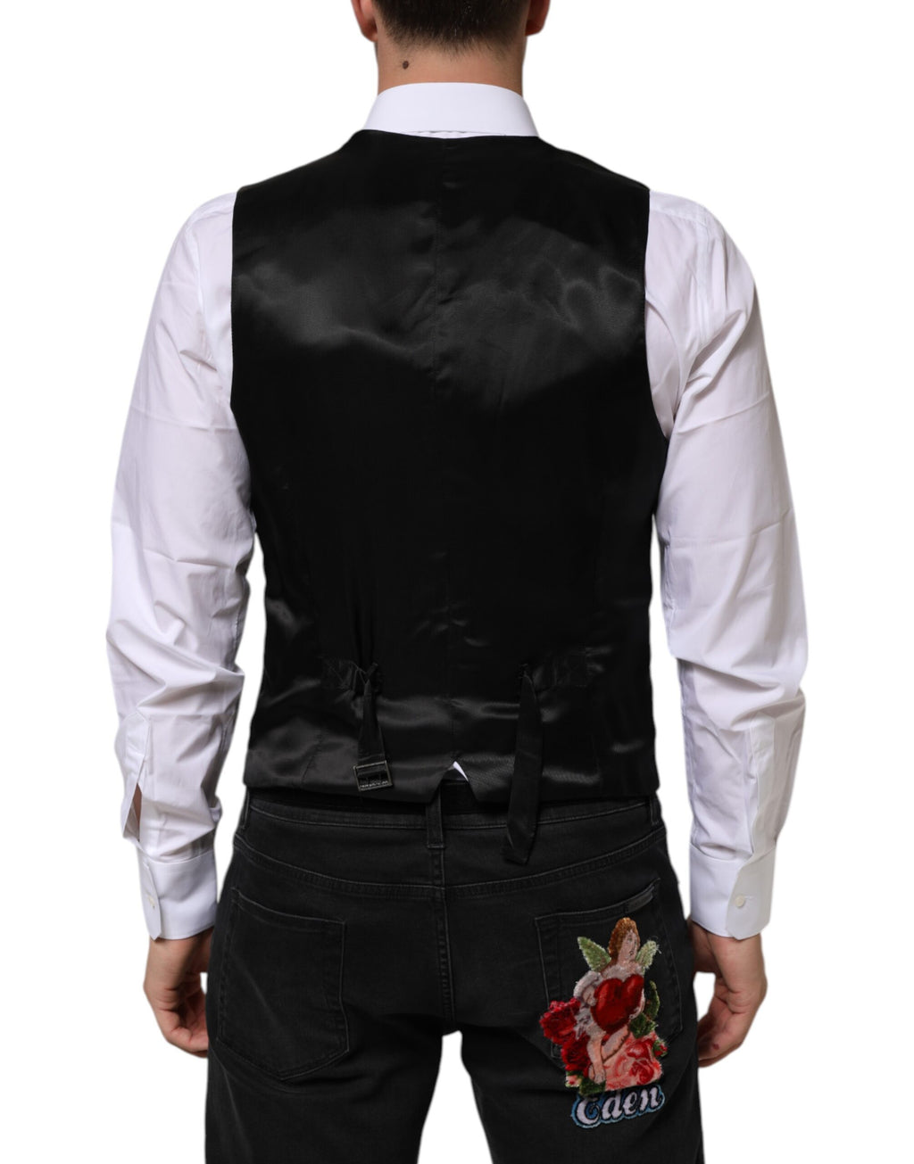 Black Wool Dress Formal Men Waistcoat Vest