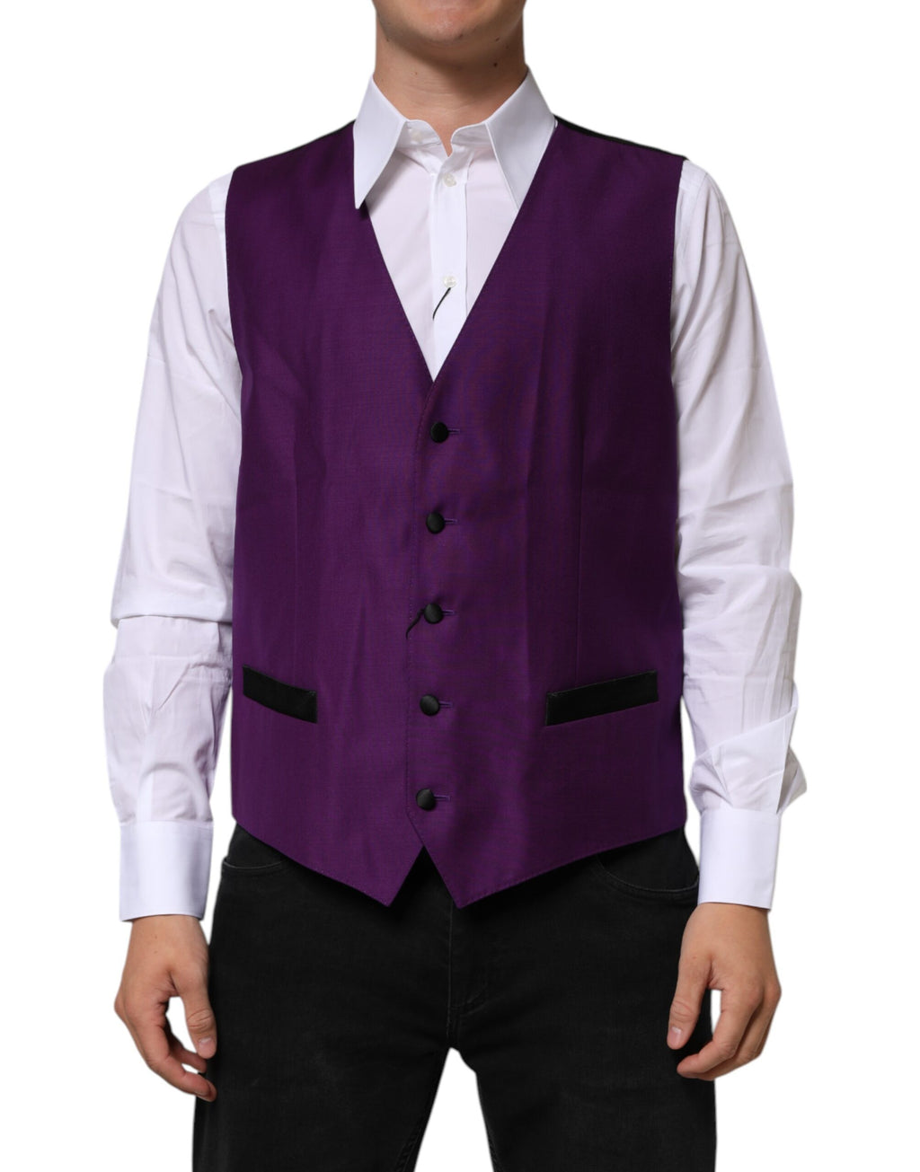 Purple Wool Dress Formal Waistcoat Vest
