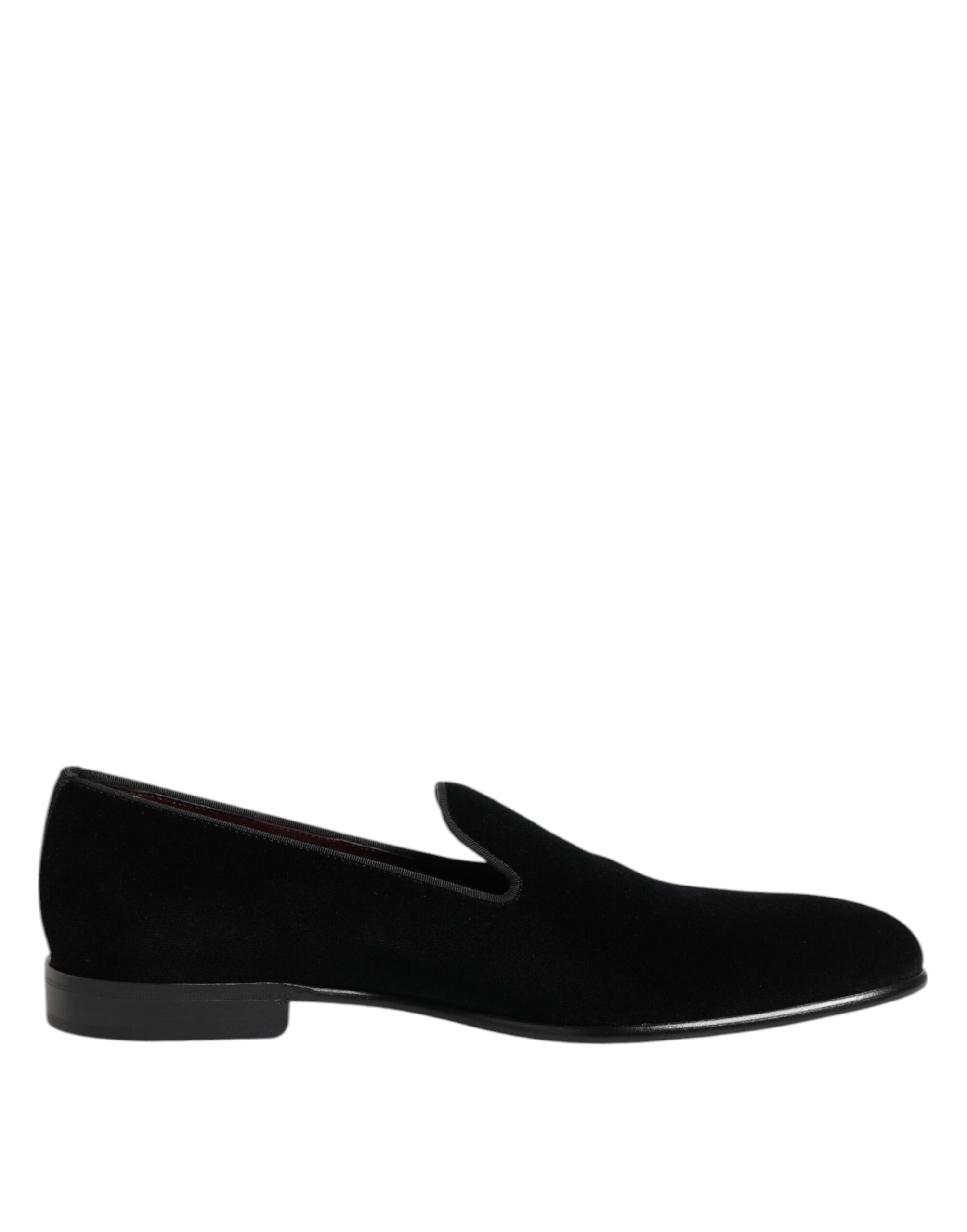 Black Velvet Slip On Men Loafers Formal Shoes