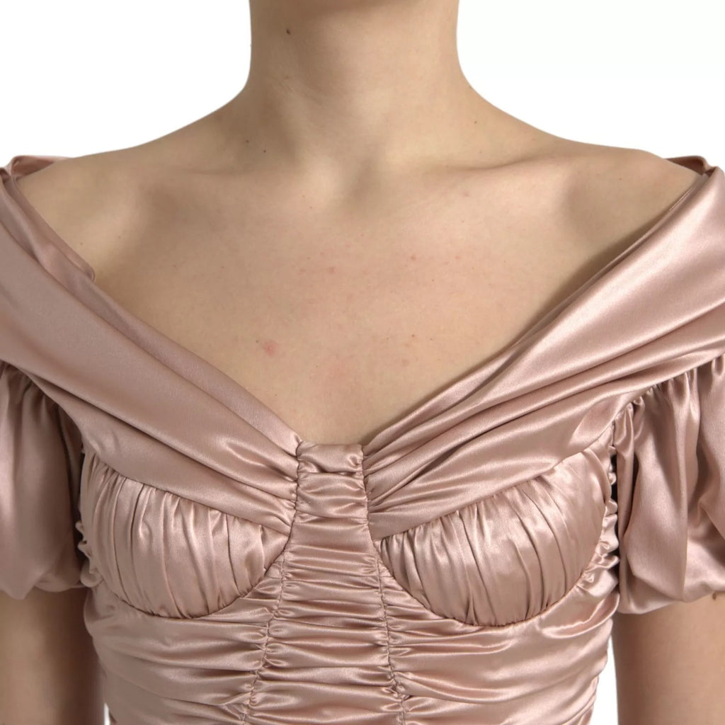 Pink Silk Stretch Sheath Mermaid Gown Dress