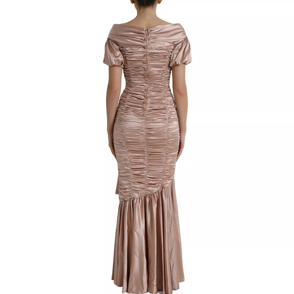 Pink Silk Stretch Sheath Mermaid Gown Dress