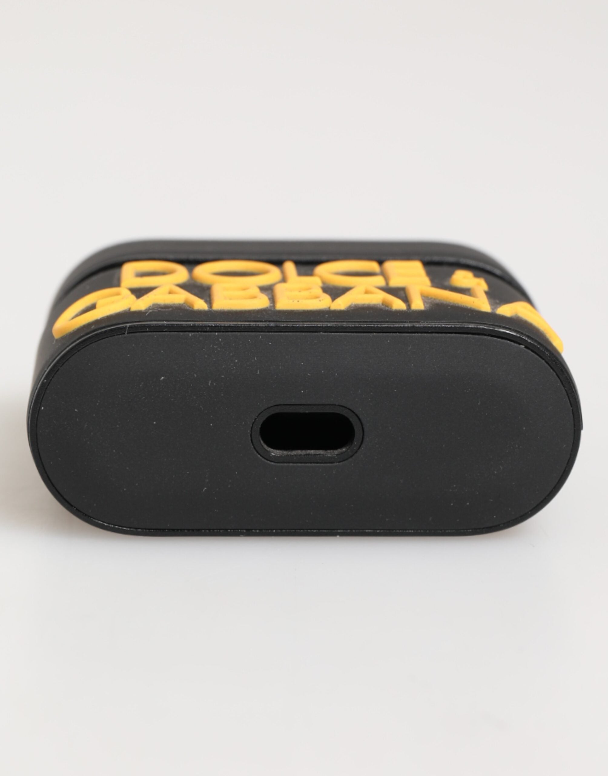 Black Yellow Rubber Logo Embossed Accessory Airpods Case