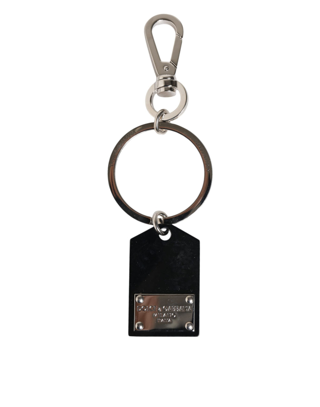 Black Sint Glass Plaque DG Logo Metal PlateKeychain Keyring