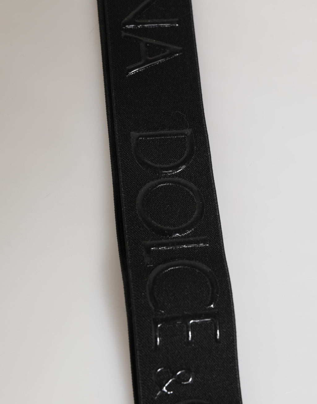 Black Polyester Stretch Rubberised DG Logo Men Keychain