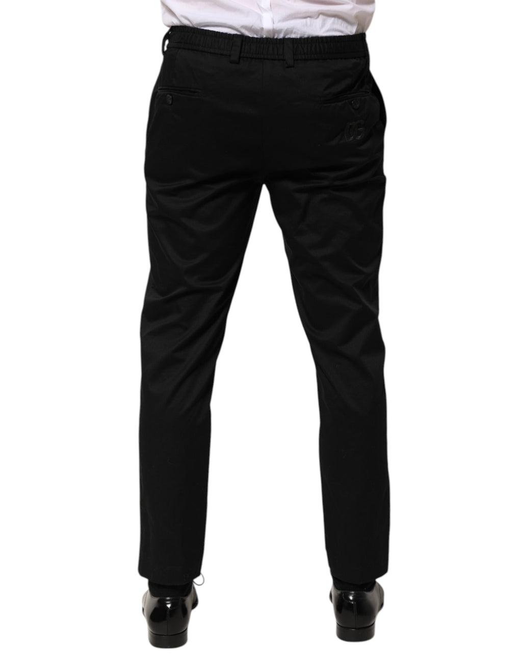 Black Cotton Tapered Men Formal Trousers Pants
