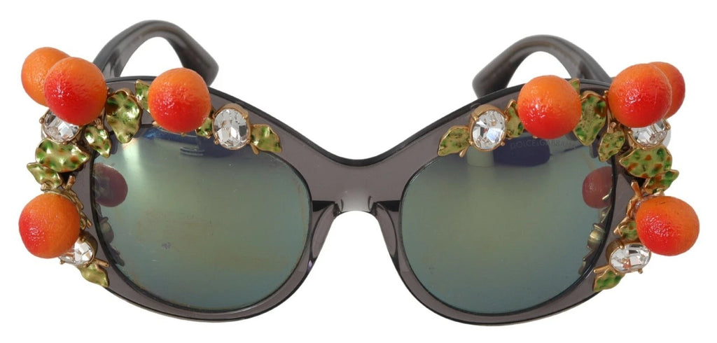 DG4283B Acetate Crystals Orange Appliques Sunglasses