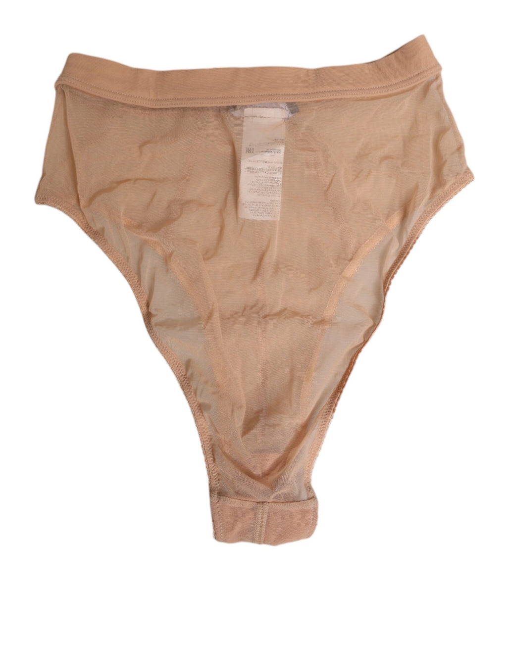 Beige Sheer Mesh High Waist Briefs Underwear