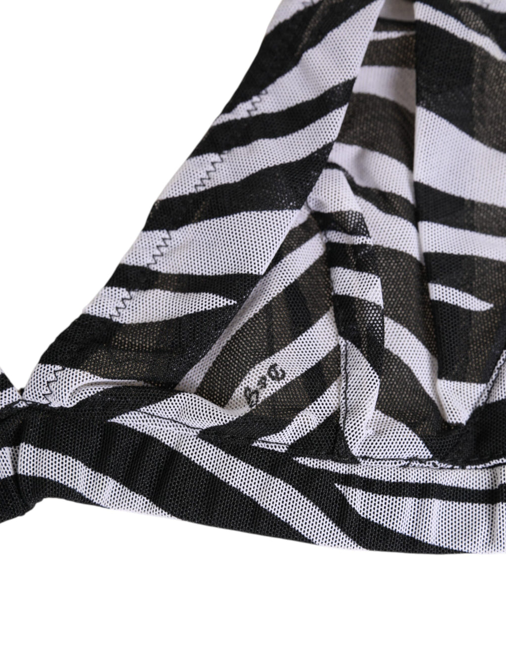 Black White Zebra Print Sheer Mesh Bralette Underwear