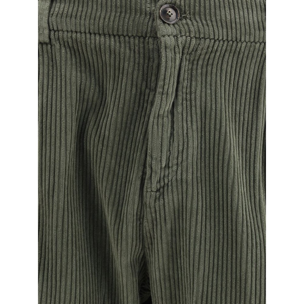 Cruna Green Cotton Casual Pants