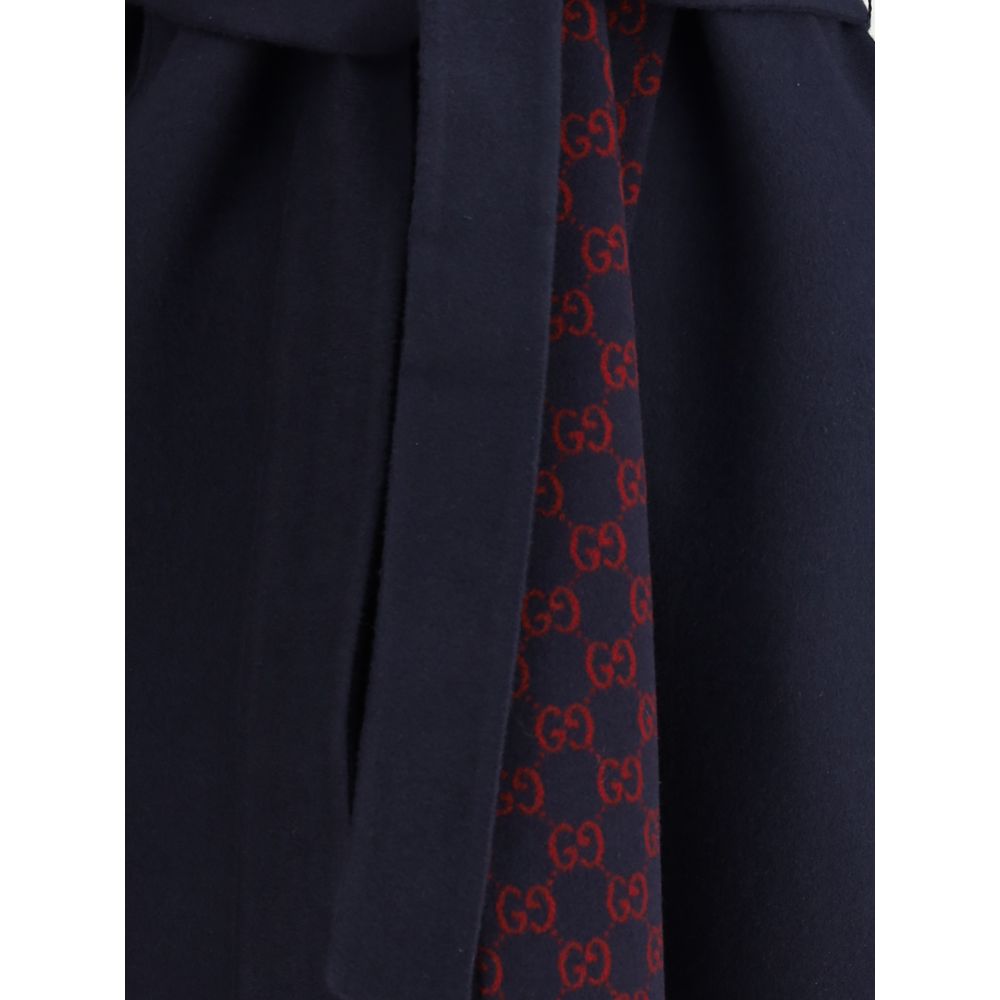 Gucci Blue Wool Coat