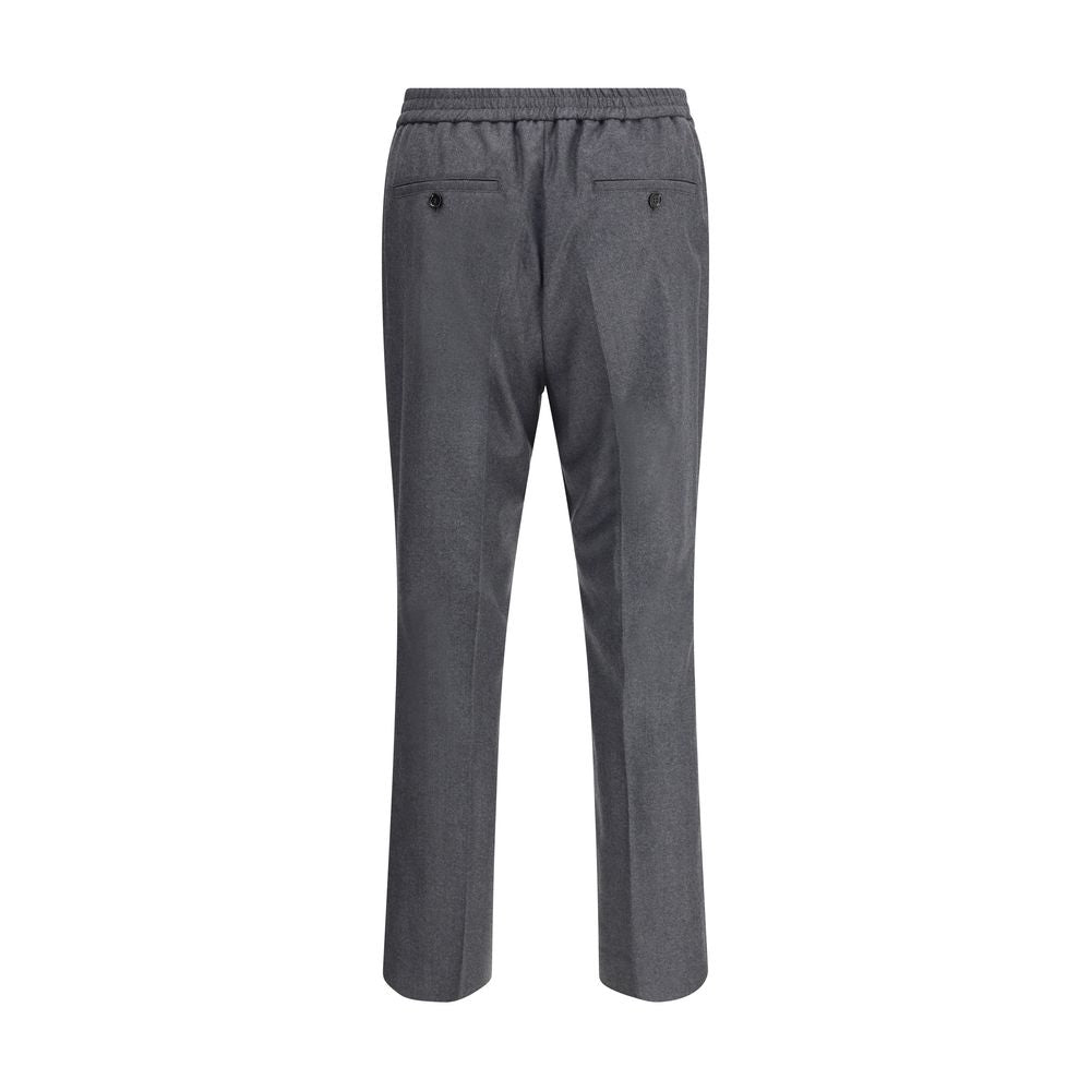 Ami Paris Gray Fleece Wool Casual Pants