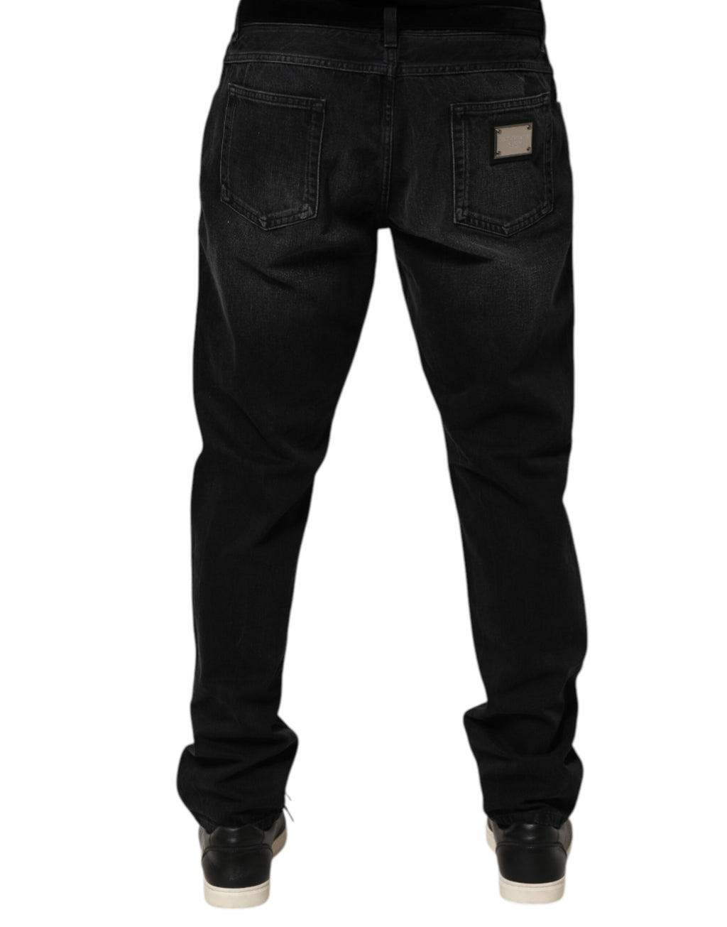 Black Washed Cotton Skinny Men Denim Jeans