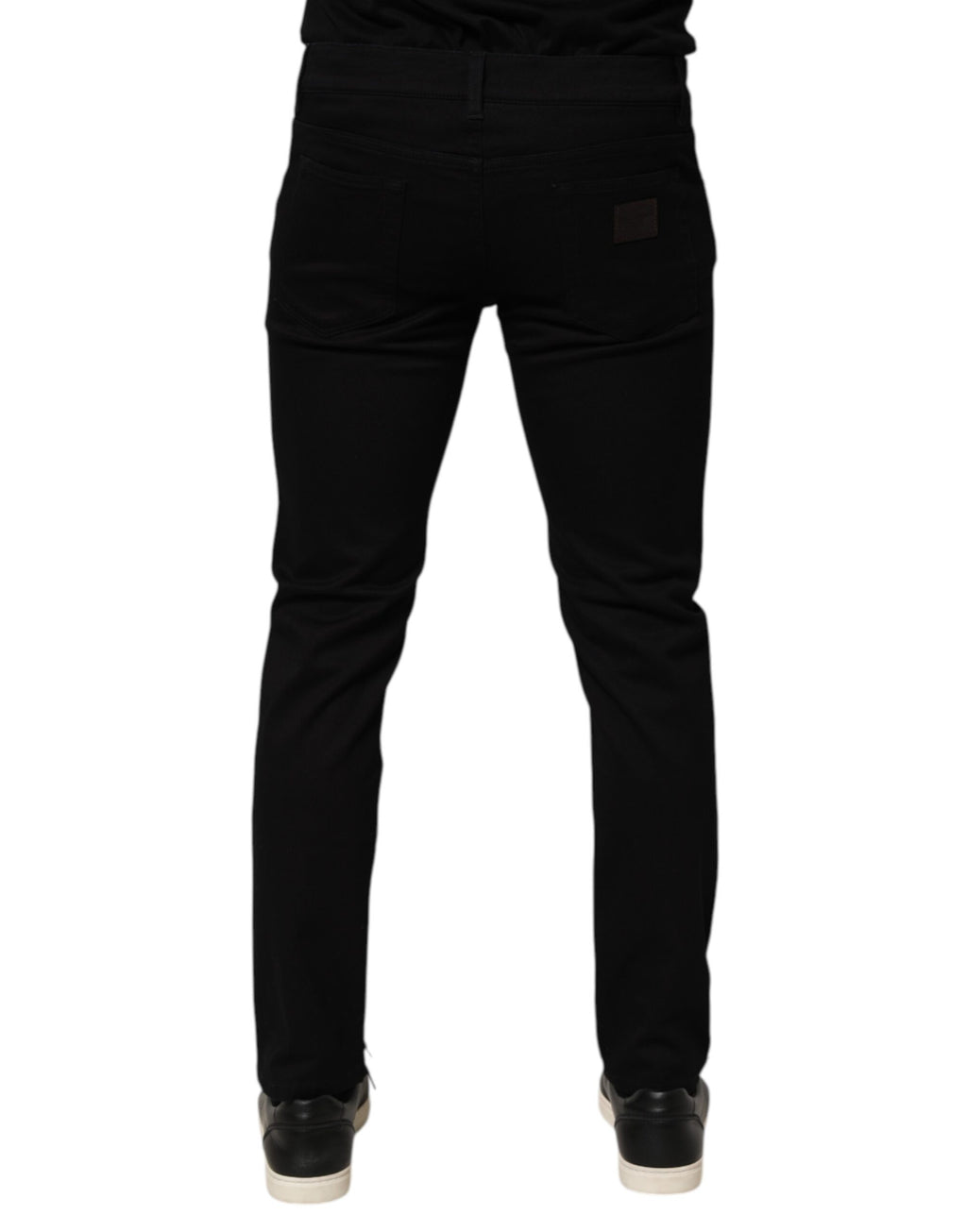 Black Cotton Blend Skinny Men Trouser Pants