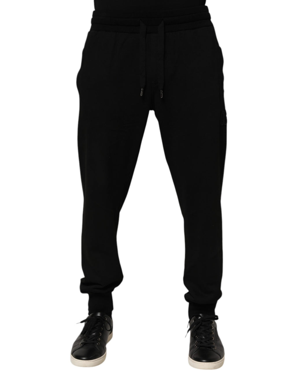 Black Cotton DG Logo Men Jogger Pants