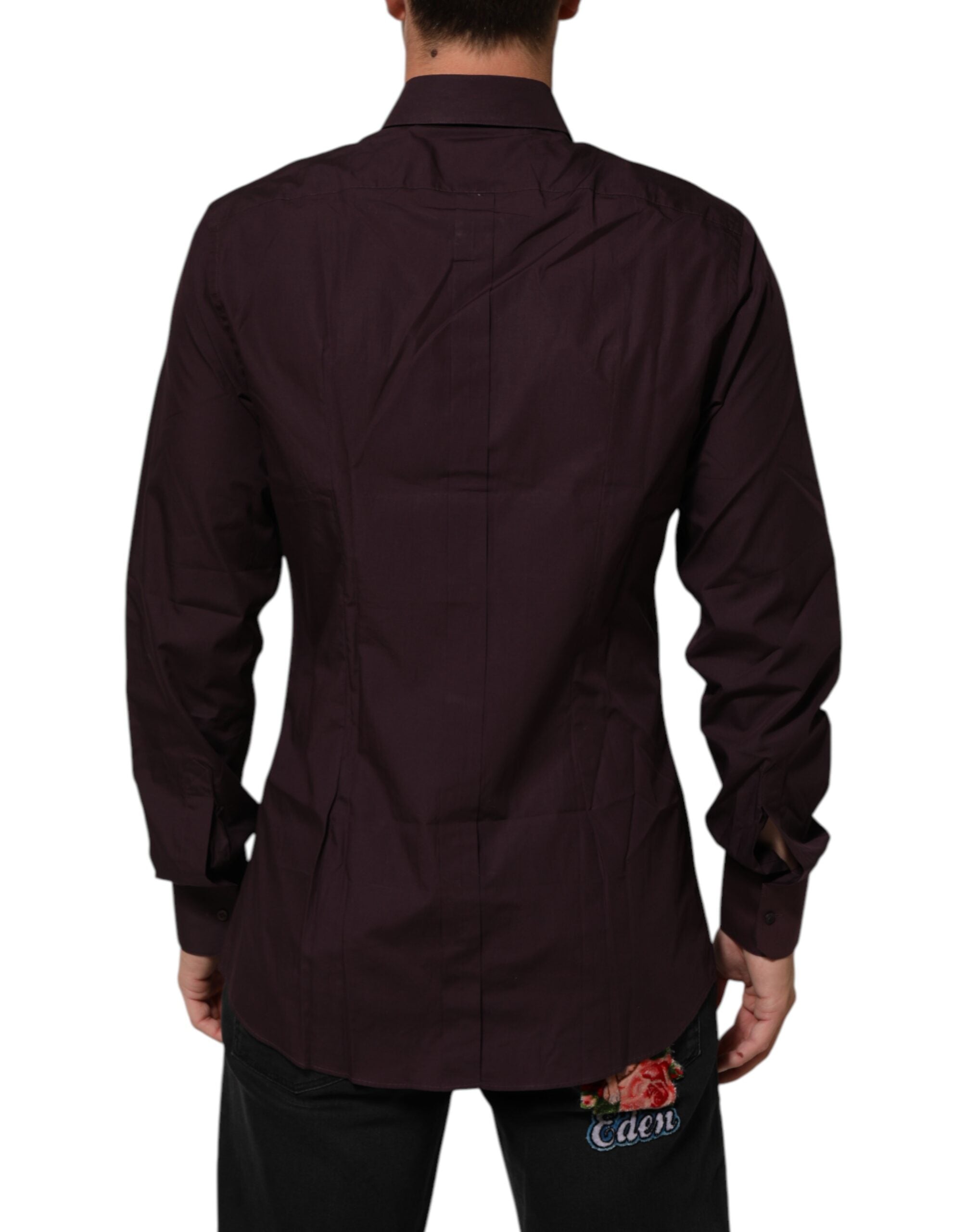Maroon Cotton Collared GOLD Formal Dress Shirt
