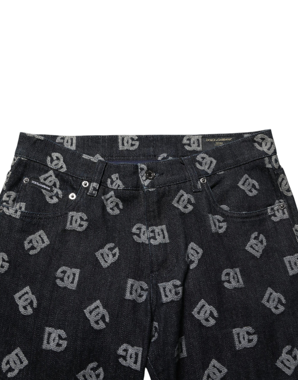 Black DG Monogram Cotton Skinny Denim Jeans