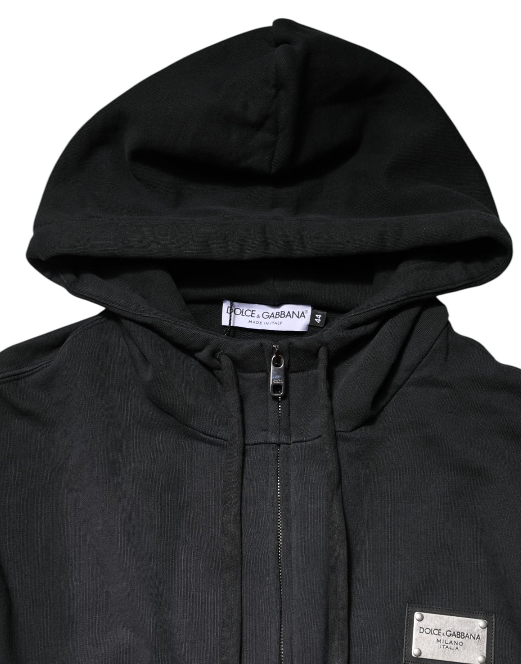 Black Logo FullZip Hooded Sweatshirt Sweater