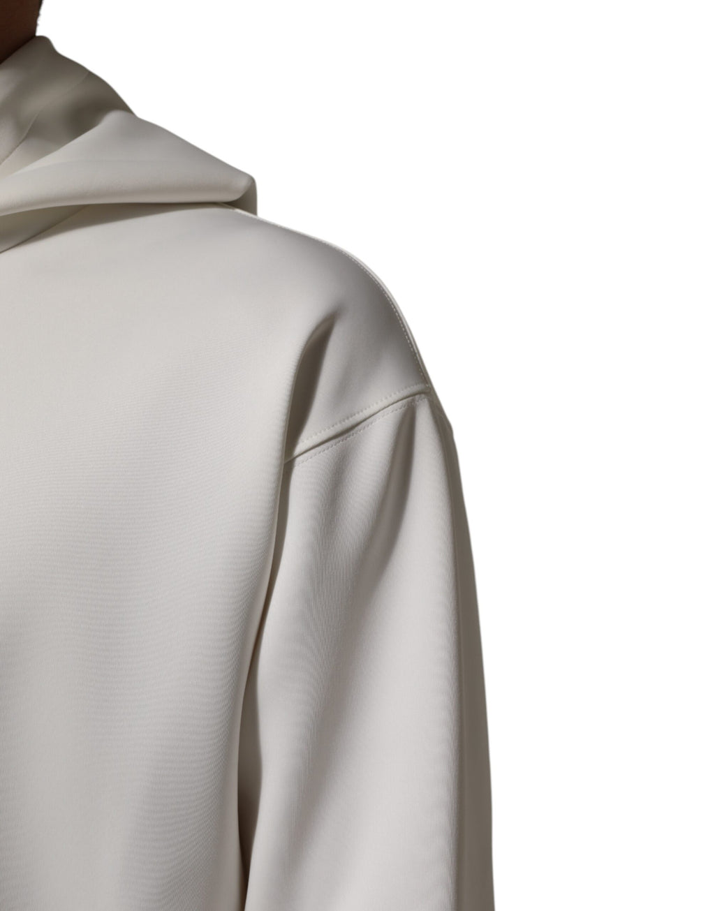 Dolce & Gabbana White Logo Hooded Men Sweatshirt  Sweater